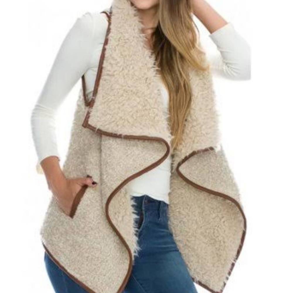 Love Tree Faux Fur & Sherpa Vest